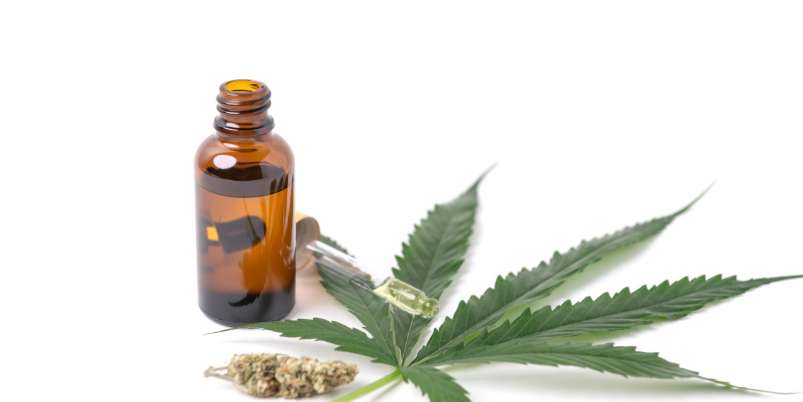 Extractos Aceite Cannabis Frascos Hojas Cannabis Verde Marihuana Aislado Sobre Fondo Blanco Cultivo Marihuana Medicinal Hierbas