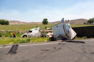 A crashed truck